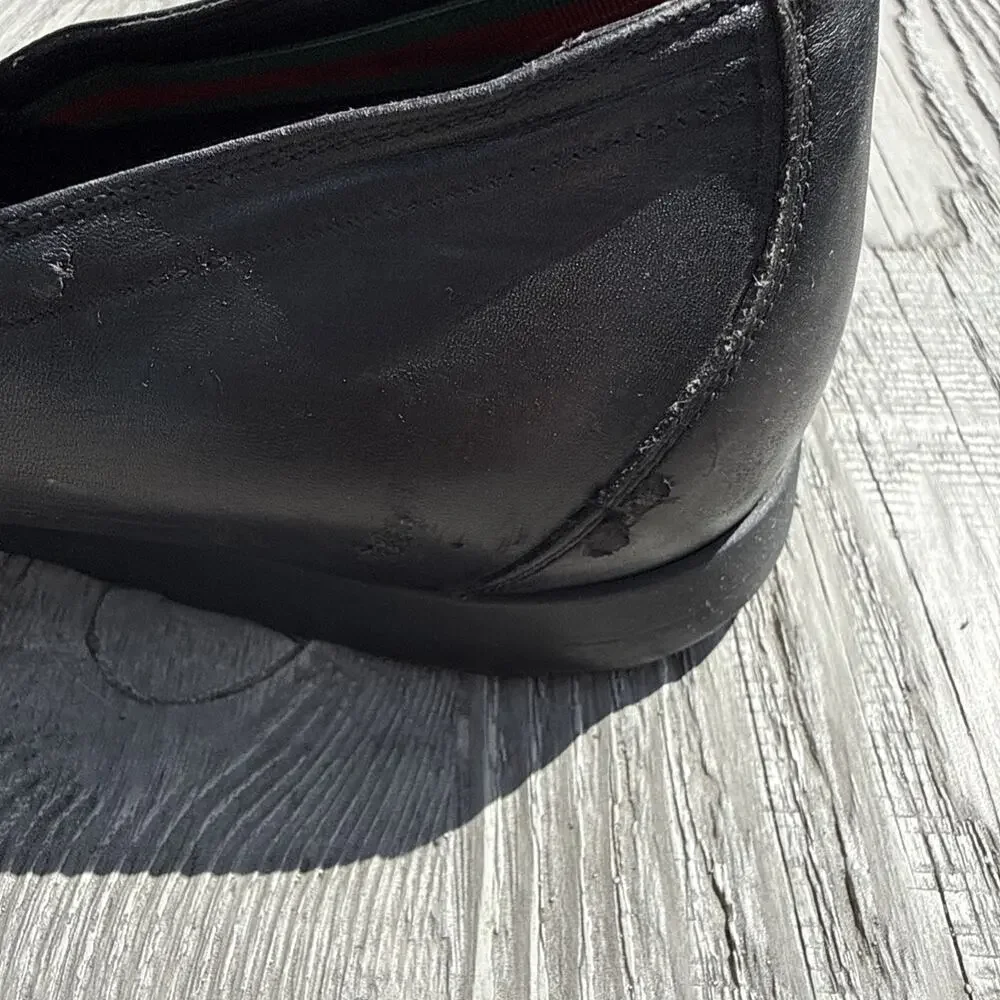 Gucci Dress Loafers GG Monogram Embossed Square Toe Leather Size I 9.5/US 10.5.